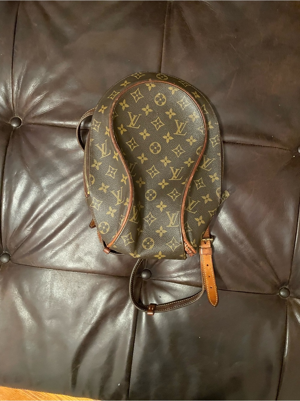 Louis Vuitton Monogram Round Backpack in Brown and Tan